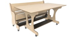 Hoogzit tafel L150 x B80 cm Berken met 1 bank Tangara Groothandel voor de Kinderopvang Kinderdagverblijfinrichting2